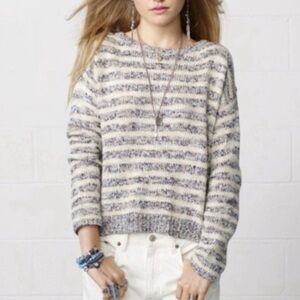 Denim & Supply Ralph Lauren Cream and Gray Striped Sweater